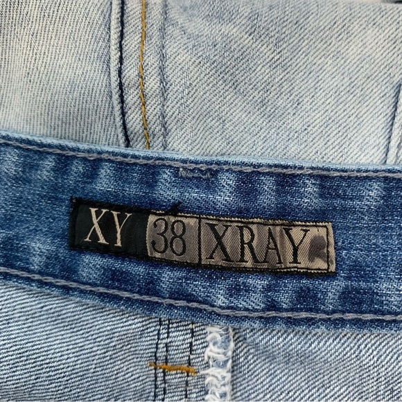 X Ray Jeans Men 38 Blue Light Wash Straight Distress Casual Work Skater 30" - Picture 7 of 11